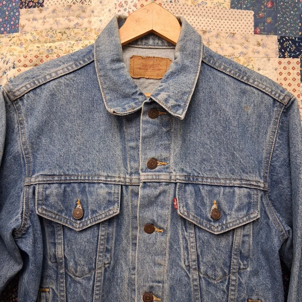 Vintage 80s Levis 71506 0214 Trucker Type 3 Denim Jacket Size 40 Made in USA